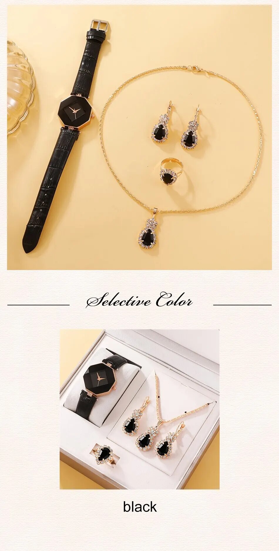 5pcs Set Watches Set Luxury Rhinestone Women Fashion Elegant Wristwatch Quartz Watch For Girl Ladies Clock Relogio