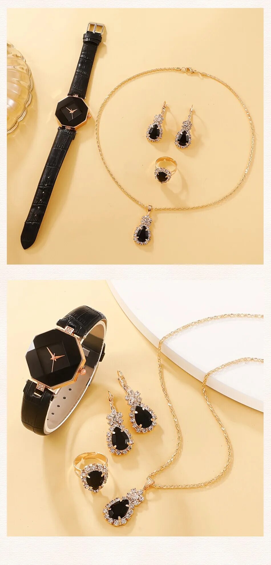 5pcs Set Watches Set Luxury Rhinestone Women Fashion Elegant Wristwatch Quartz Watch For Girl Ladies Clock Relogio