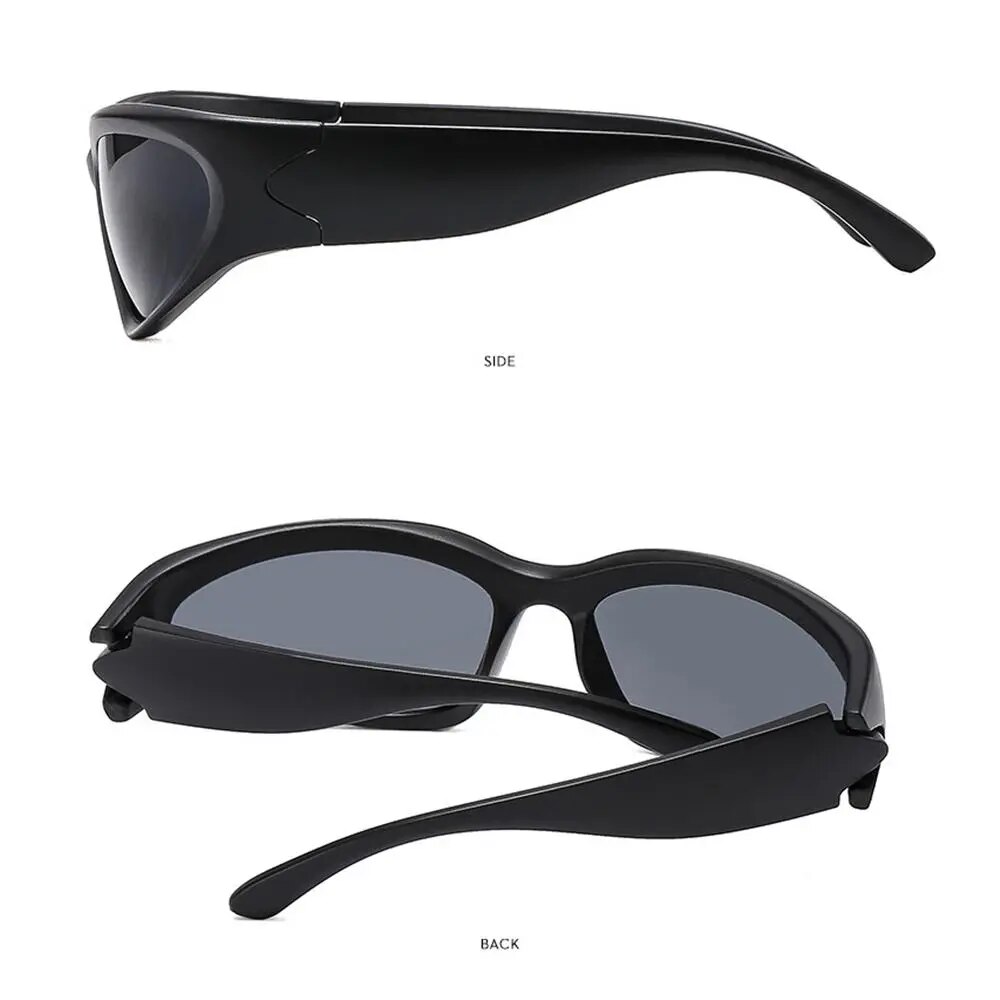 Y2K Wrap Around Sunglasses Futuristic Oval Sports Sun Glasses 2022 Trendy Fashion Shades Vintage Punk Goggle Eyewear