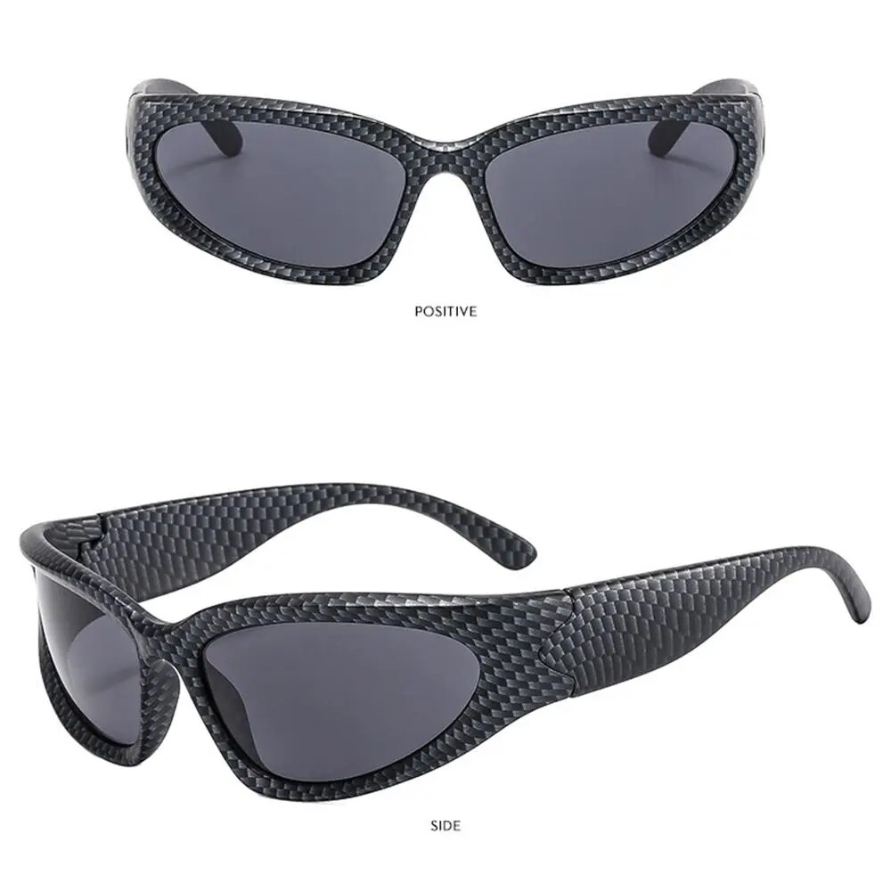 Y2K Wrap Around Sunglasses Futuristic Oval Sports Sun Glasses 2022 Trendy Fashion Shades Vintage Punk Goggle Eyewear