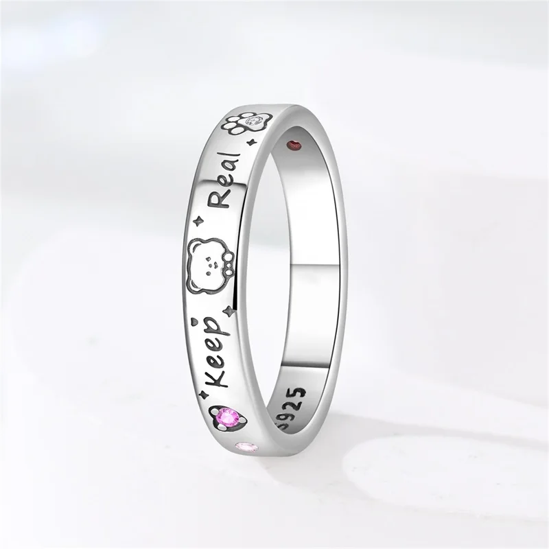 Rings Original 925 Sterling Silver Women Simple Zircon Cute Bear Ring Wedding Rings for Engagement Jewelry Anniversary Gift Rings Original 925 Sterling Silver Women Simple Zircon Cute Bear Ring Wedding Rings for Engagement Jewelry Anniversary Gift