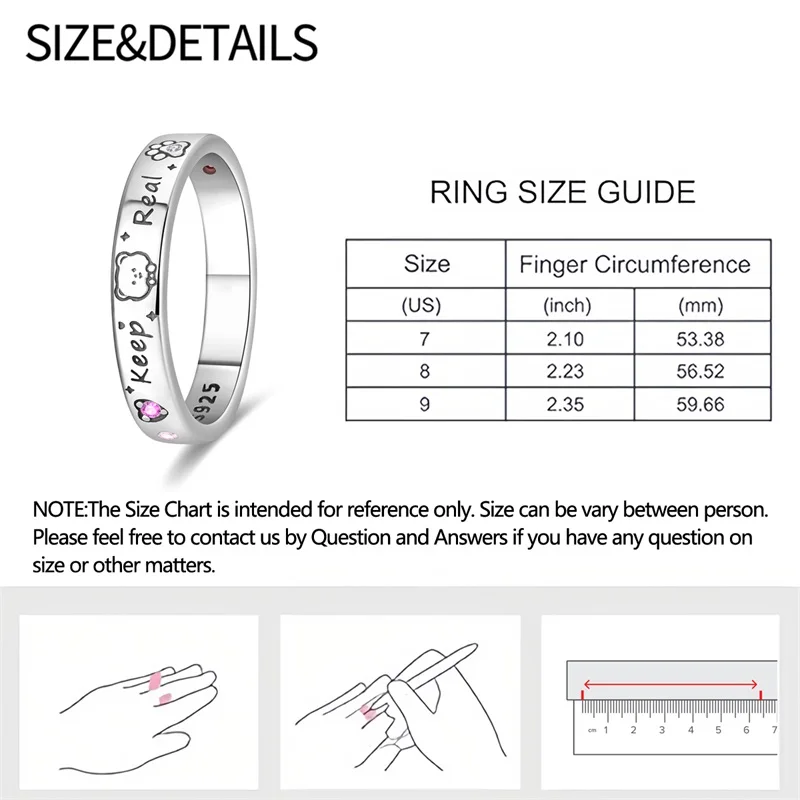 Rings Original 925 Sterling Silver Women Simple Zircon Cute Bear Ring Wedding Rings for Engagement Jewelry Anniversary Gift Rings Original 925 Sterling Silver Women Simple Zircon Cute Bear Ring Wedding Rings for Engagement Jewelry Anniversary Gift