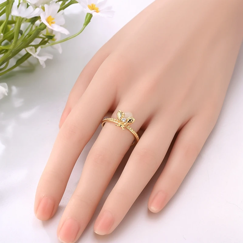 Original 925 Sterling Silver Sparkling Golden Star Firefly Moon Ring For Women Girls Jewelry Birthday Anniversary Gifts Original 925 Sterling Silver Sparkling Golden Star Firefly Moon Ring For Women Girls Jewelry Birthday Anniversary Gifts