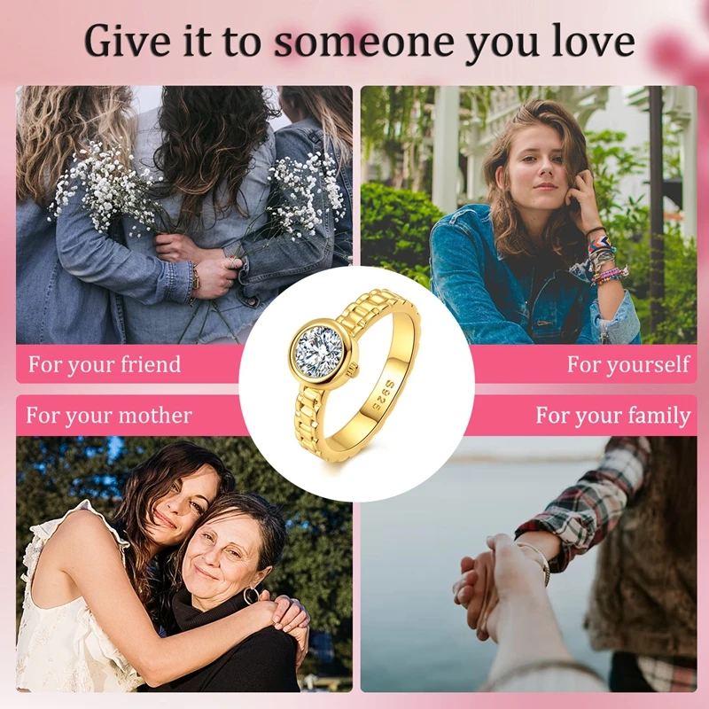 Original 925 Sterling Silver Sparkling Golden Star Firefly Moon Ring For Women Girls Jewelry Birthday Anniversary Gifts Original 925 Sterling Silver Sparkling Golden Star Firefly Moon Ring For Women Girls Jewelry Birthday Anniversary Gifts