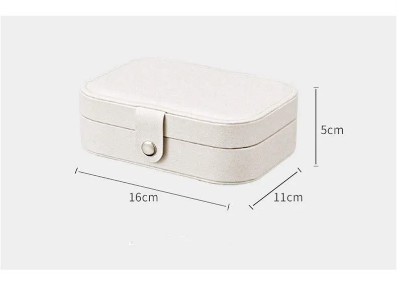 Portable Jewelry Box Jewelry Organizer Display Travel Jewelry Case Boxes Button Leather Storage Zipper Jewelers Joyero