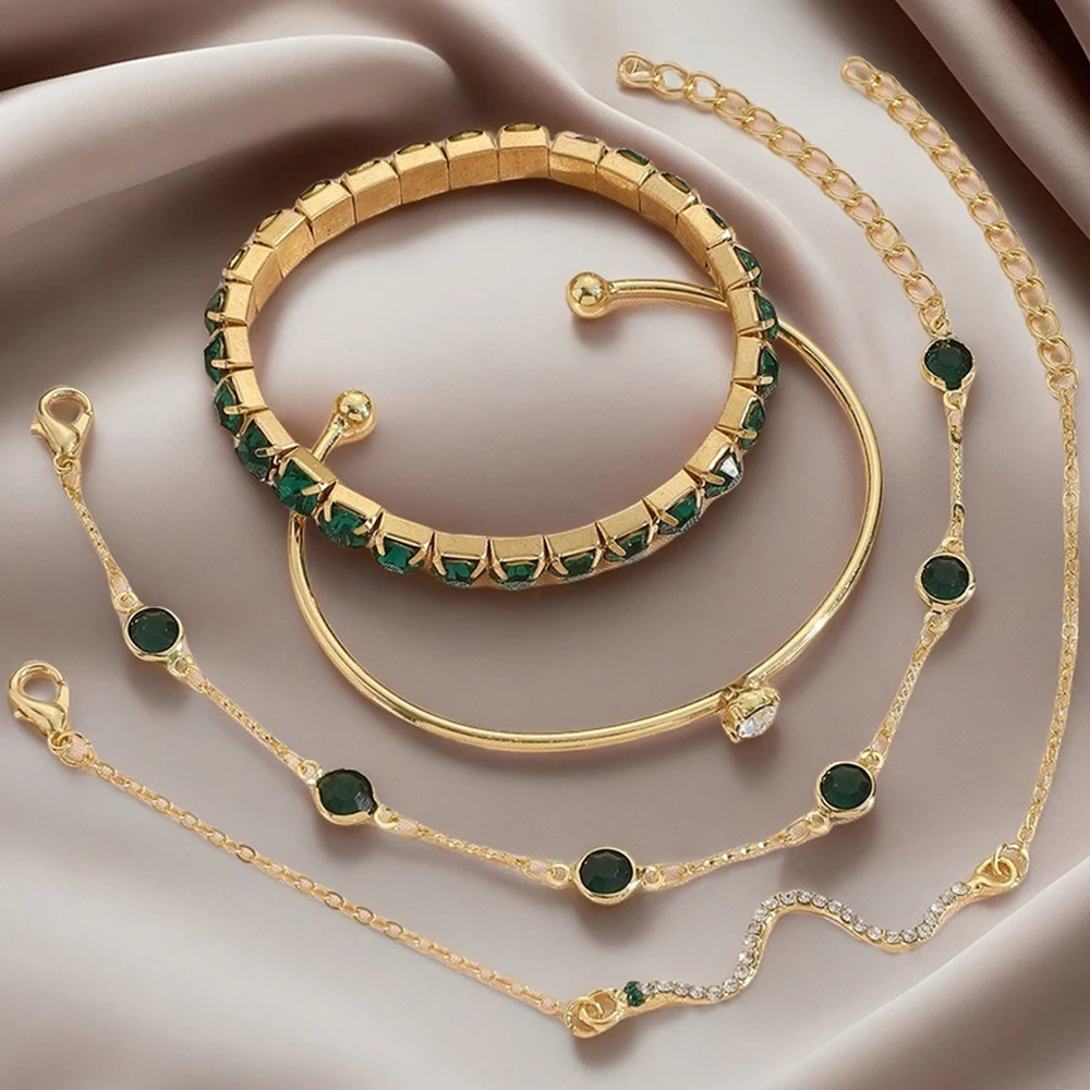 5pcs Women Jewelry Set, Ladies Fashion Casual Bracelets Set, Suitable for Daily Wear, Gift for Friends，Girls