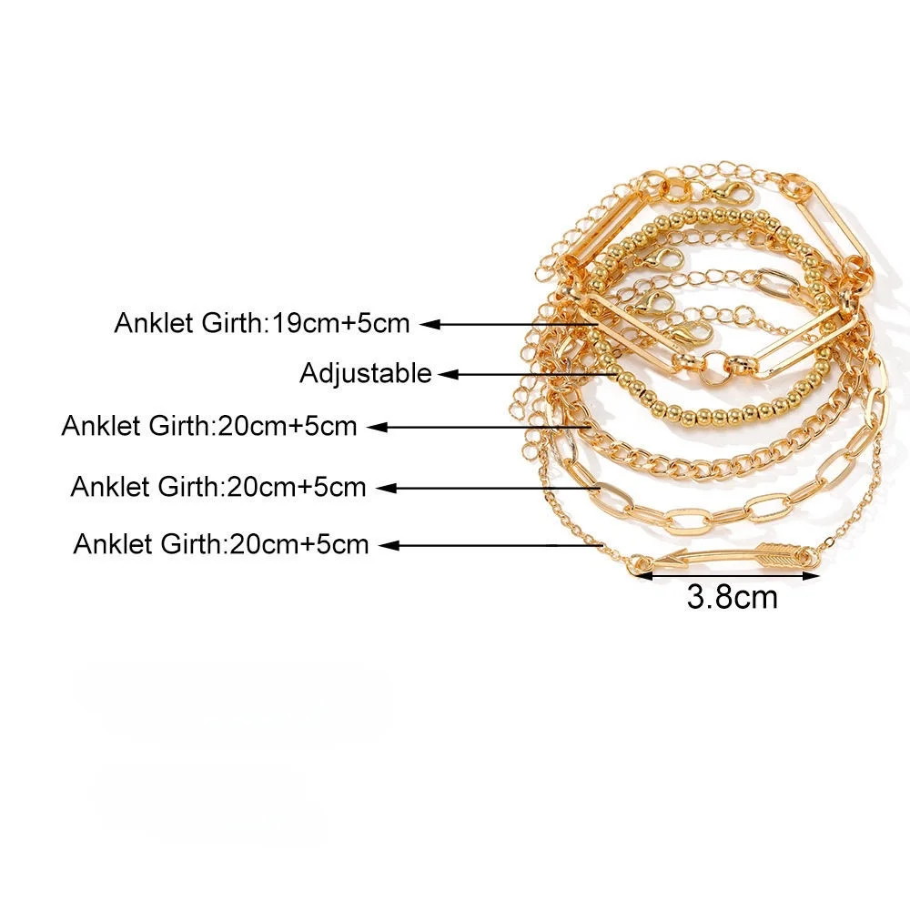 5Pcs/Set New Simple Gold Color Multilayer Bracelet Set For Women Rhomboid Twist Smooth Surface Bangle Jewelry Party Gift