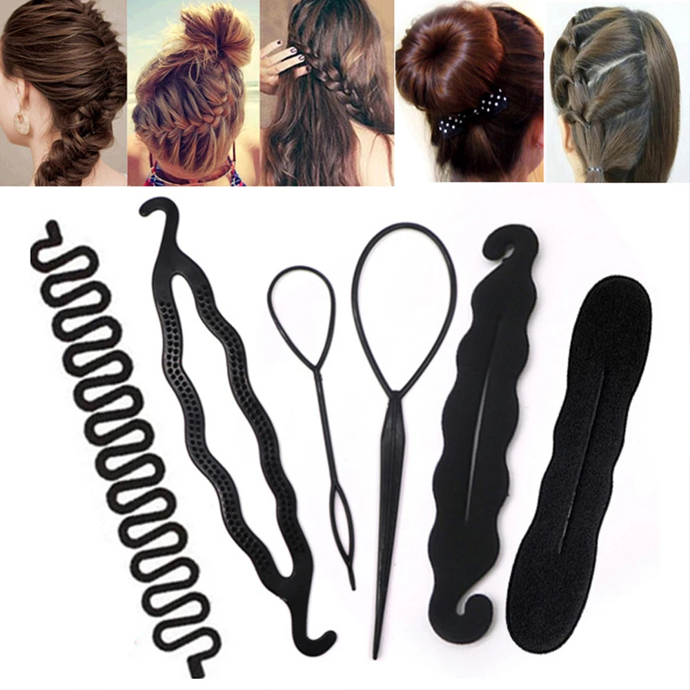 1-6Pcs/Set Multiple Magic Hair Braided Tool Women Girl Hair Donut Bun Maker Hairpins Twist Hair Clip Styling Tool Hair Accessory 1-6Pcs/Set Multiple Magic Hair Braided Tool Women Girl Hair Donut Bun Maker Hairpins Twist Hair Clip Styling Tool Hair Accessory