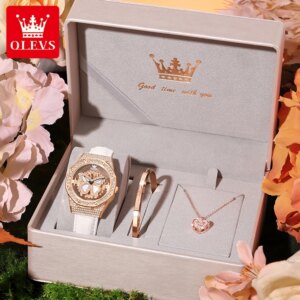 OLEVS 9996 Quartz Watch For Women Top Brand Fashion Woman Wristwatch Butterfly Luxury Waterproof Original Leather Dress Watches