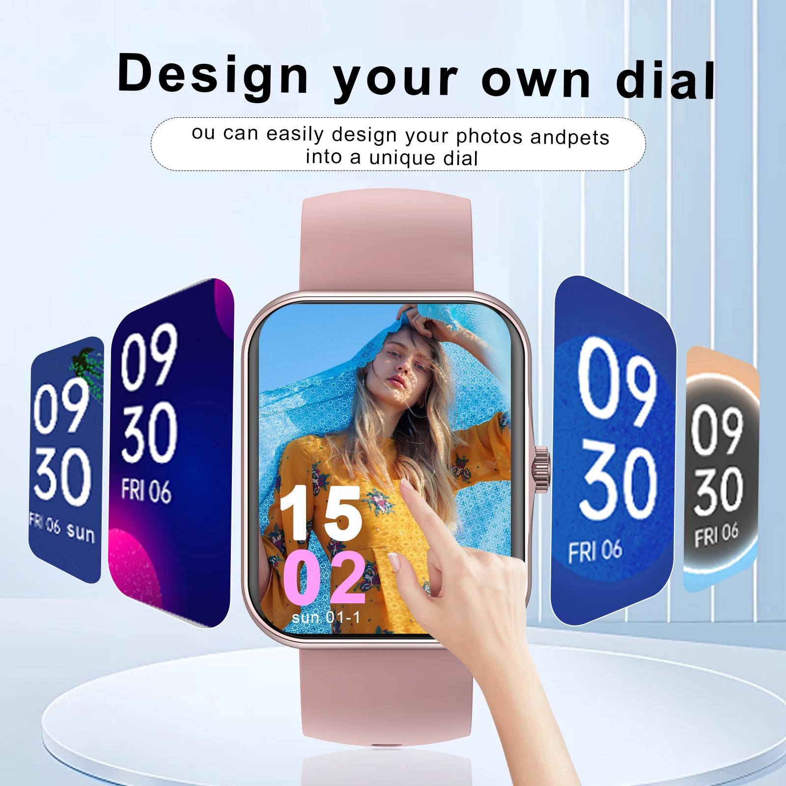 Smartwatch, custom wallpaper, call/message alerts, wireless calling, unisex sports watch, for Android and iPhone Smartwatch, custom wallpaper, call/message alerts, wireless calling, unisex sports watch, for Android and iPhone