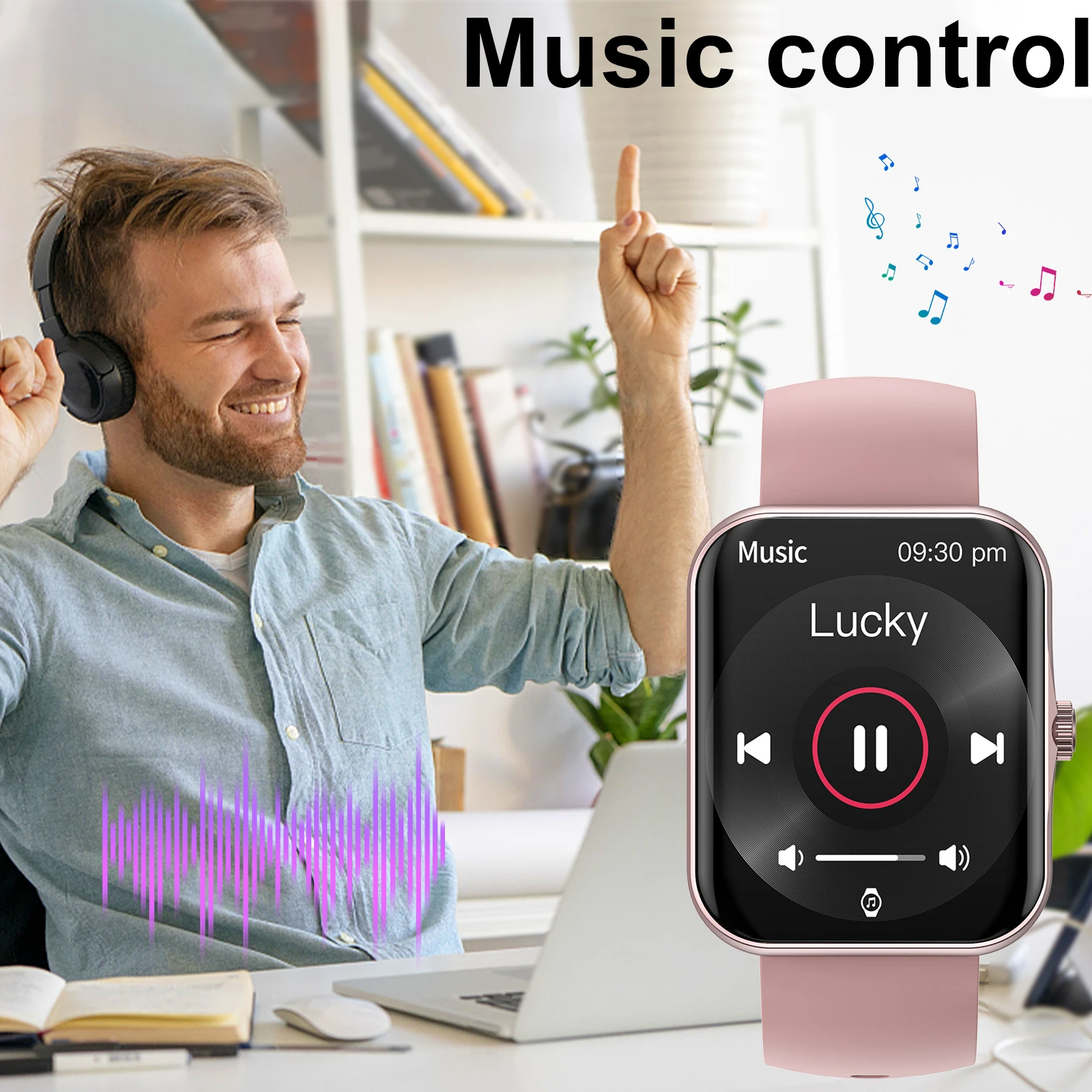 Smartwatch, custom wallpaper, call/message alerts, wireless calling, unisex sports watch, for Android and iPhone Smartwatch, custom wallpaper, call/message alerts, wireless calling, unisex sports watch, for Android and iPhone