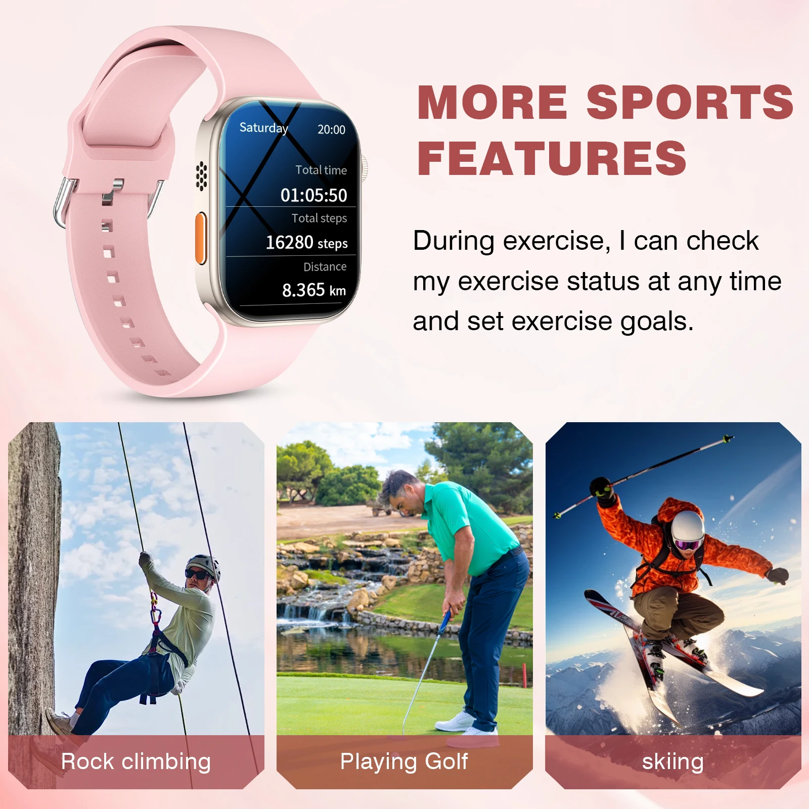 Smart watch, customizable dial, multiple sports modes, answer/make calls, message reminders, suitable for both men and women - Image 4