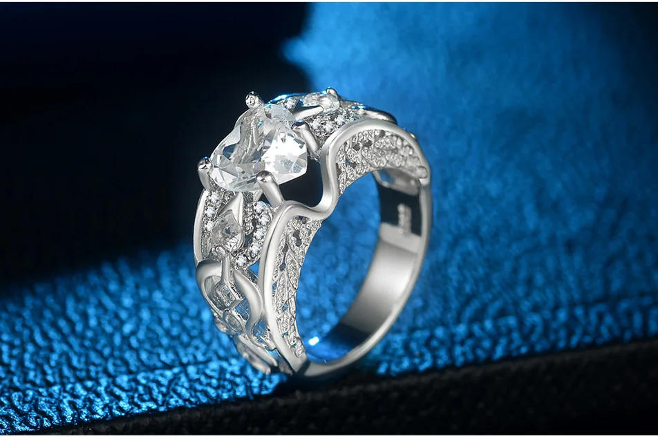 Classic 5 Color Authentic 925 Sterling Silver Ring Multicolor Love Heart Zircon Ring Wedding Jewelry Gift for Mother Anel Bijoux