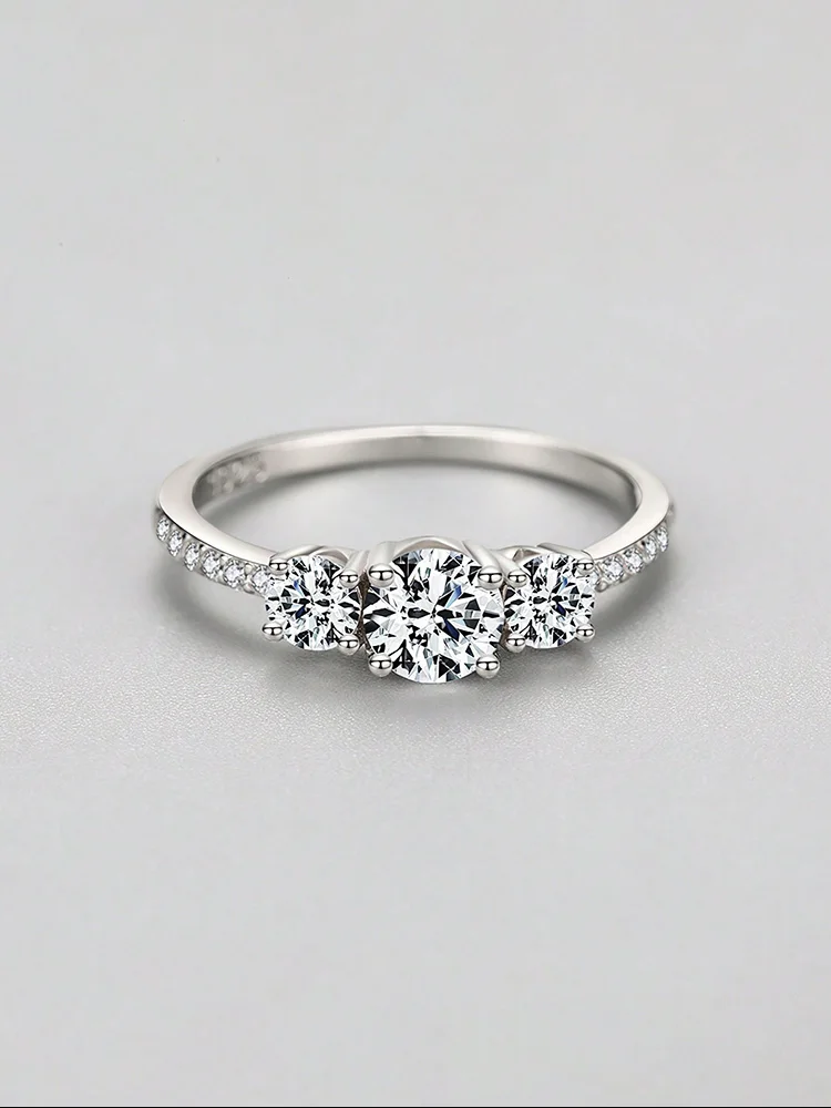925 Sterling Silver Classic Fashion Zircon Round Ring For Women Anniversary Engagement Wedding Luxury High Quality Jewelry