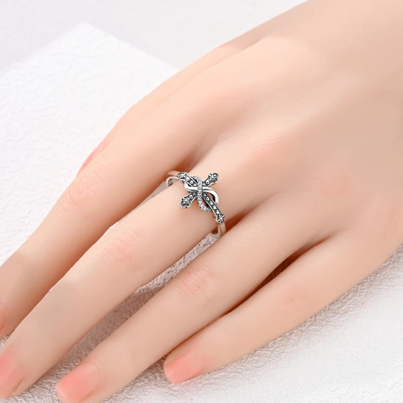 Rings Original 925 Sterling Silver Rings Bow Heart Sun Moon Star Zircon Rings For Women Jewelry Birthday Anniversary Gifts
