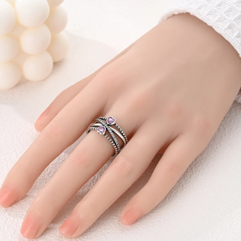 Rings Original 925 Sterling Silver Rings Bow Heart Sun Moon Star Zircon Rings For Women Jewelry Birthday Anniversary Gifts