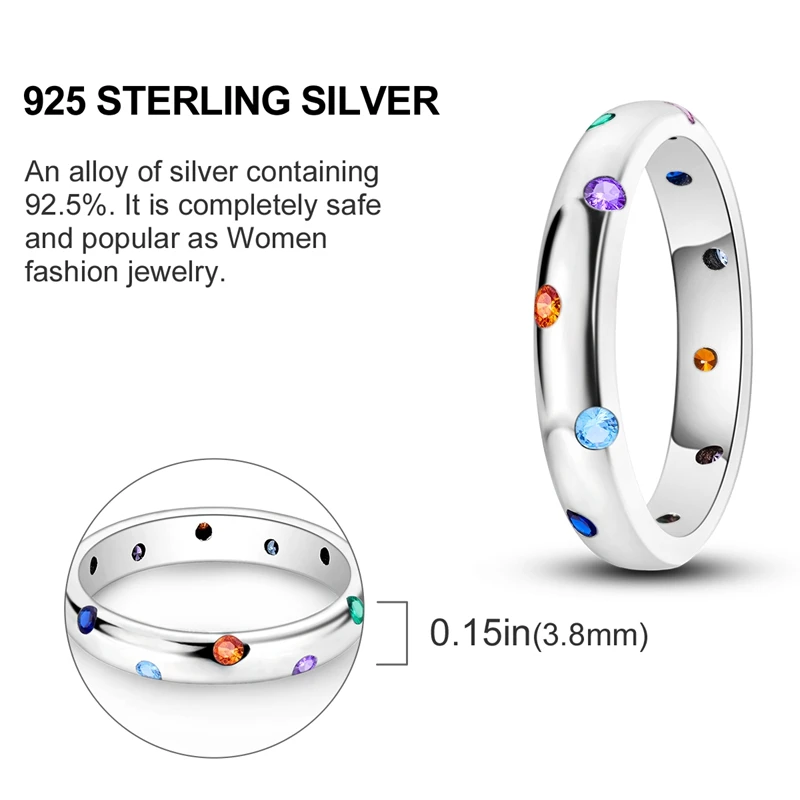 Hot Sales 925 Sterling Silver Rings Infinite Love Star Moon For Women Original Silver 925 Wedding Ring Jewelry Gift