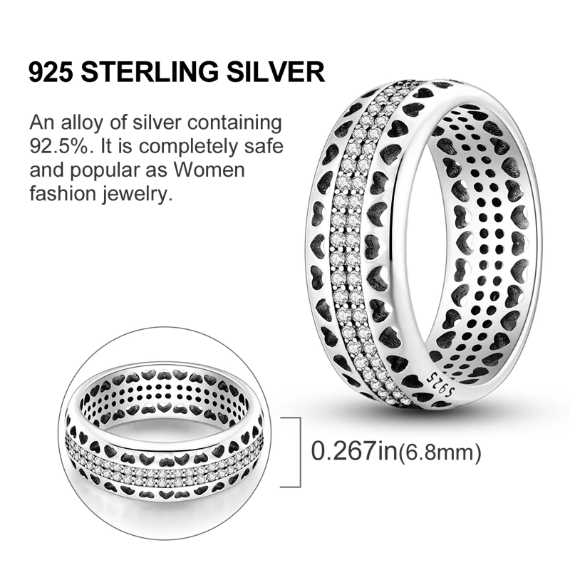 Hot Sales 925 Sterling Silver Rings Infinite Love Star Moon For Women Original Silver 925 Wedding Ring Jewelry Gift