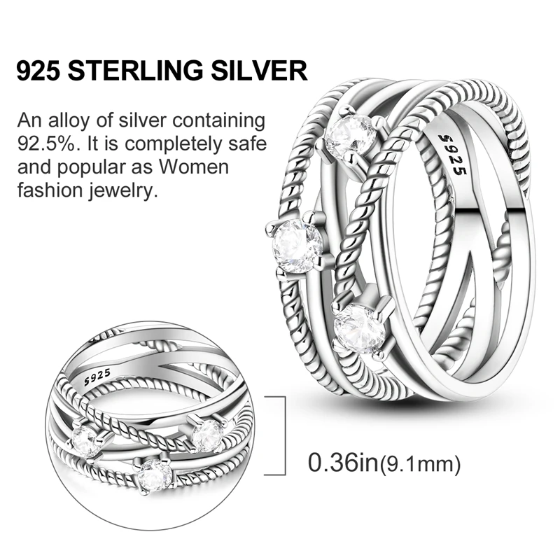 Hot Sales 925 Sterling Silver Rings Infinite Love Star Moon For Women Original Silver 925 Wedding Ring Jewelry Gift