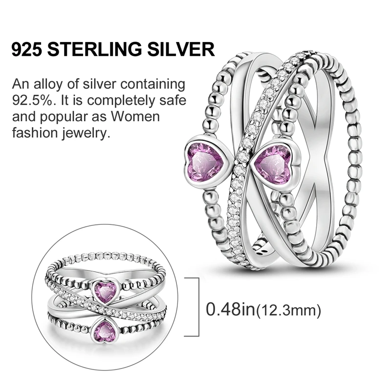 Hot Sales 925 Sterling Silver Rings Infinite Love Star Moon For Women Original Silver 925 Wedding Ring Jewelry Gift