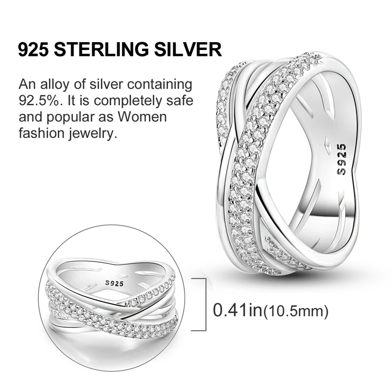 Hot Sales 925 Sterling Silver Rings Infinite Love Star Moon For Women Original Silver 925 Wedding Ring Jewelry Gift