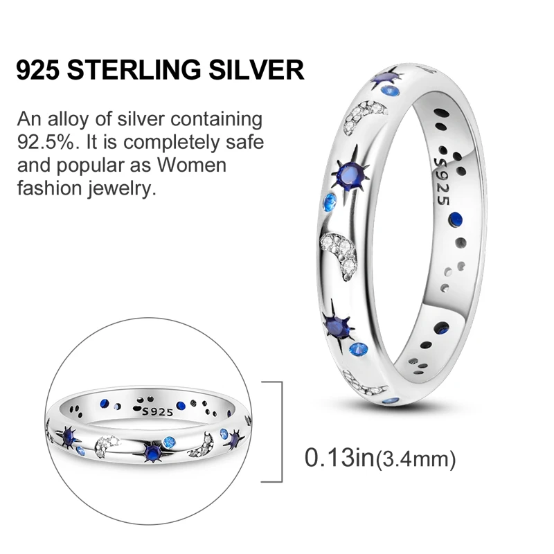 Hot Sales 925 Sterling Silver Rings Infinite Love Star Moon For Women Original Silver 925 Wedding Ring Jewelry Gift
