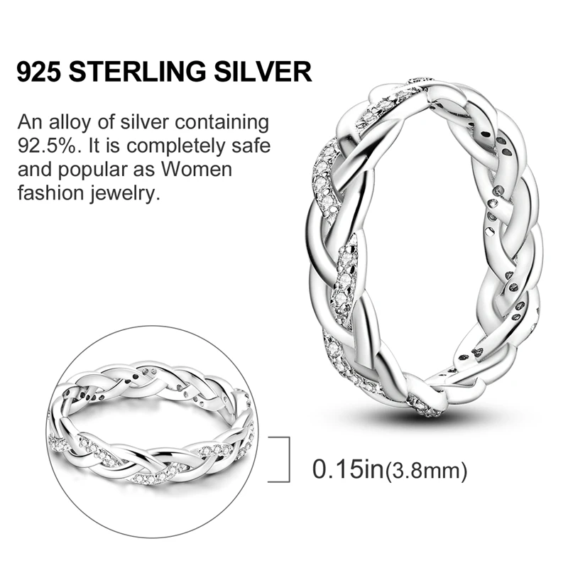 Hot Sales 925 Sterling Silver Rings Infinite Love Star Moon For Women Original Silver 925 Wedding Ring Jewelry Gift