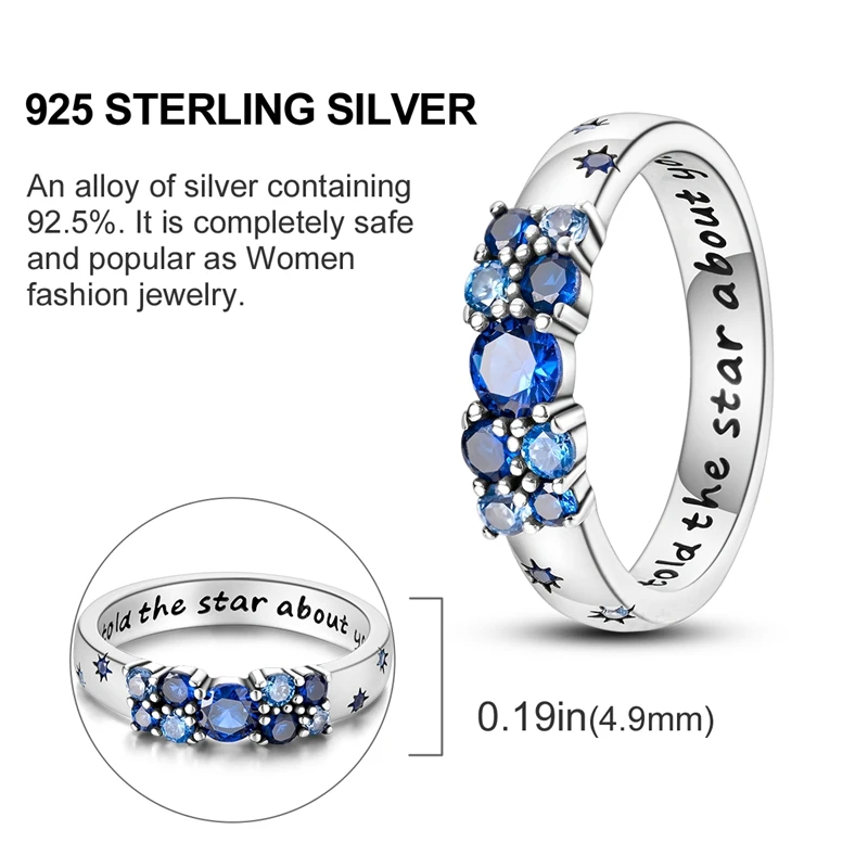 Hot Sales 925 Sterling Silver Rings Infinite Love Star Moon For Women Original Silver 925 Wedding Ring Jewelry Gift