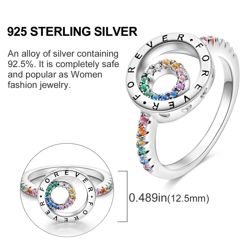 Hot Sales 925 Sterling Silver Rings Infinite Love Star Moon For Women Original Silver 925 Wedding Ring Jewelry Gift