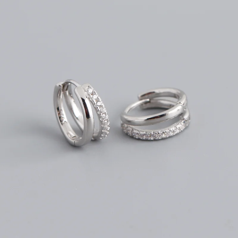 Fashion Stainless Steel Zircon Star Hoops Earrings For Women Vintage Crystal Zirconia Circle Earrings Punk Unisex Rock Jewelry