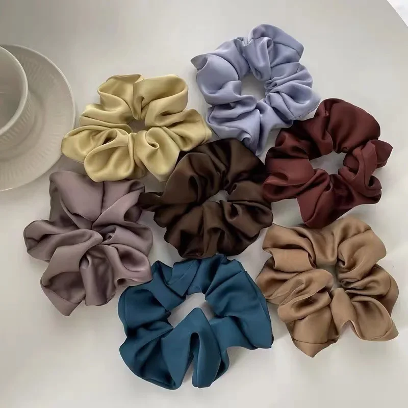 1pcs Women Silk Satin Scrunchies Korean Ladies Girls Elastics Hair Band Ponytail Hold Hair Accessories 1pcs Women Silk Satin Scrunchies Korean Ladies Girls Elastics Hair Band Ponytail Hold Hair Accessories