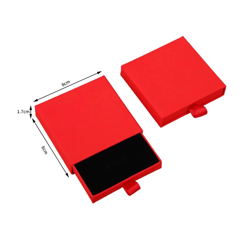 Thick Kraft Paper Drawer Jewelry Set Packaging Box Ring Necklace Bracelets Earring Gift Case Container With Sponge Inside