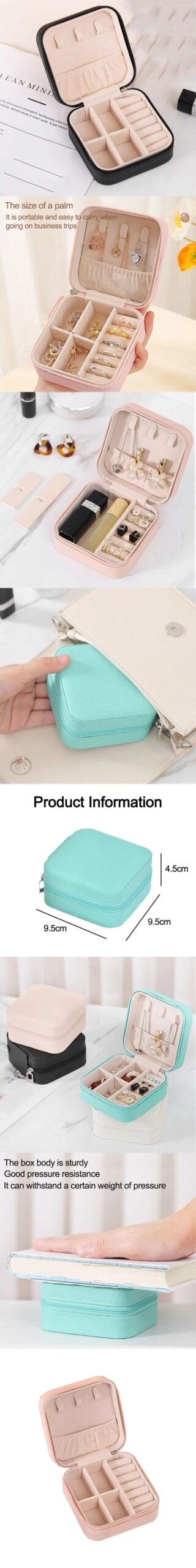 New Single Layer Jewelry Box for Women Ladies Travel Leather Necklace Storage Box Schmuck Organizer Earring Box SSH01