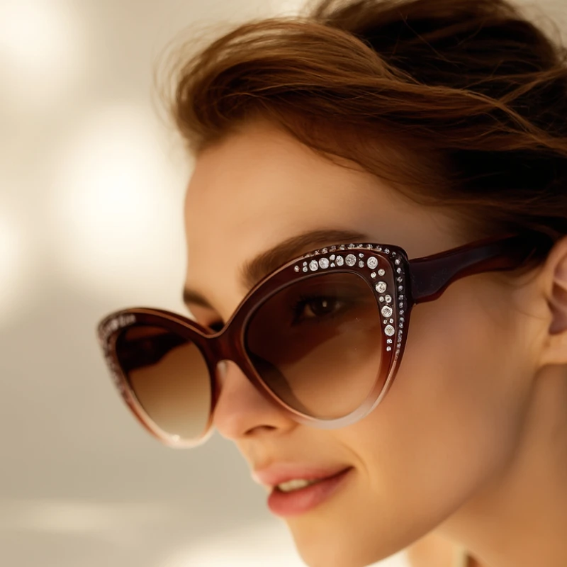 Cat Eye Diamond Sunglasses Women Designer Sunglasses for Ladies 2025 Sunnies Glasses Woman Sunglasses for Women Uv 400 Mum Gift