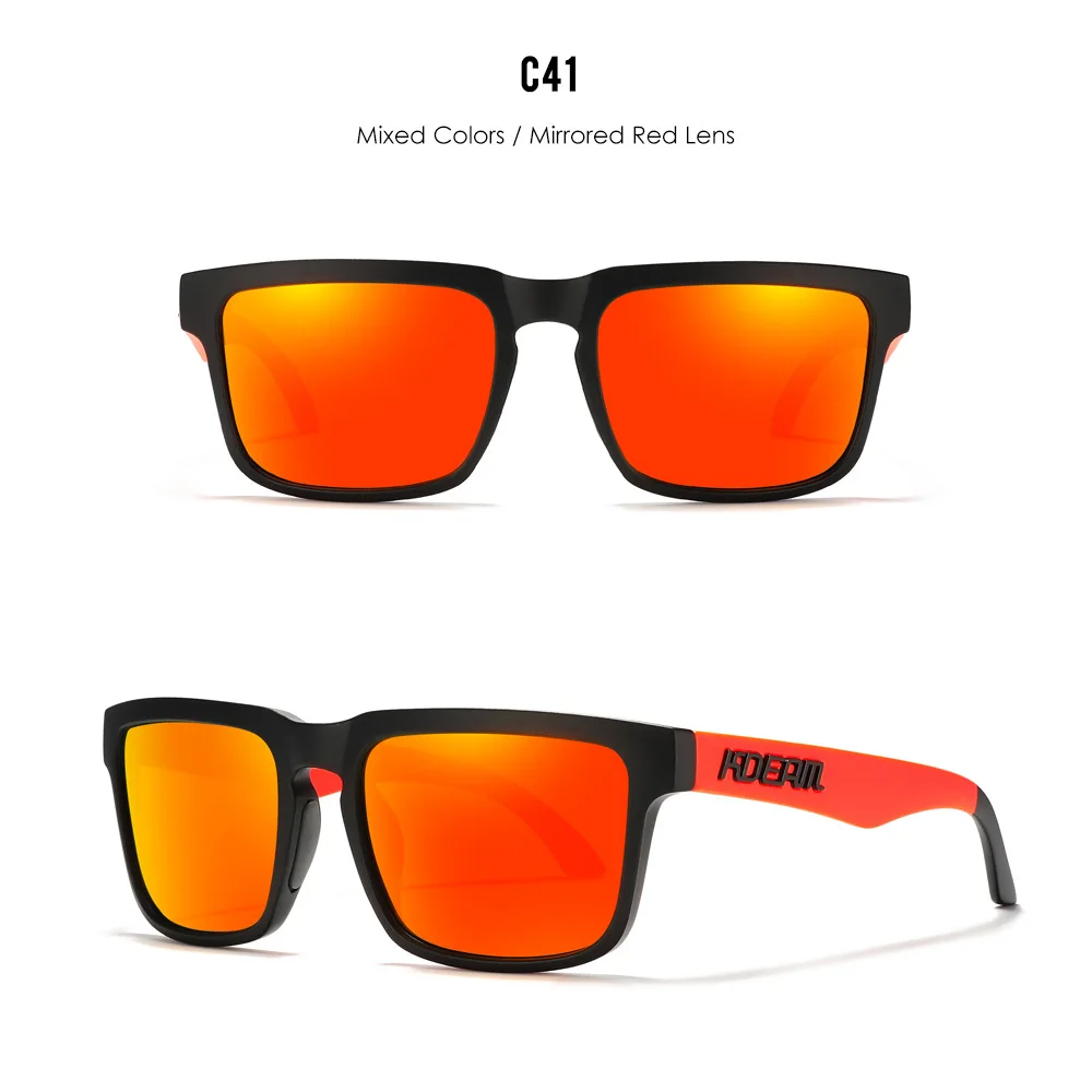 2025 Kdeam Polarized Sunglasses for Men Women Fashion Unisex Brand Trendy Outdoor Eyewear For Couple Mirror red lens