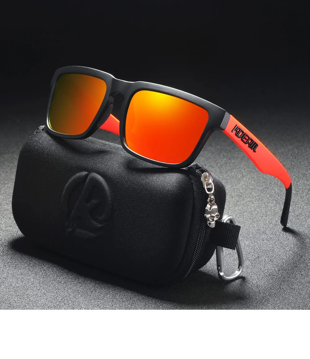 2025 Kdeam Polarized Sunglasses for Men Women Fashion Unisex Brand Trendy Outdoor Eyewear For Couple Mirror red lens