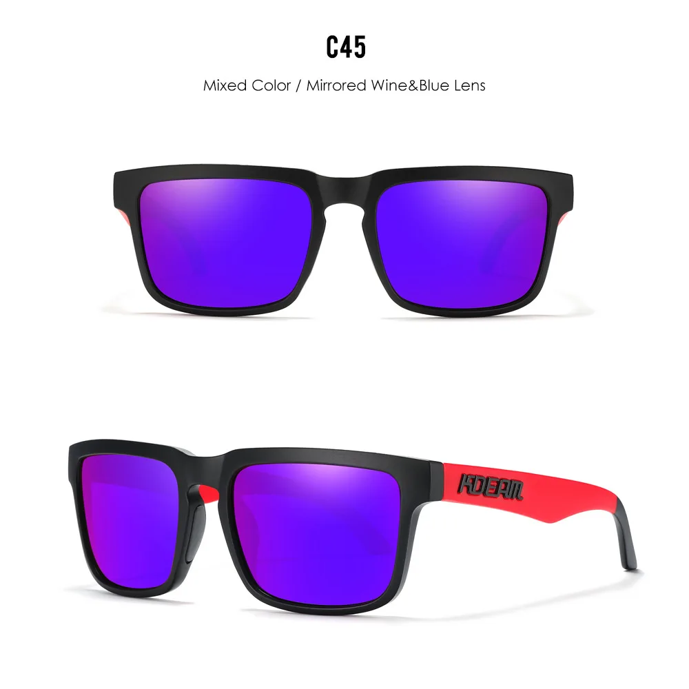 2025 Kdeam Polarized Sunglasses for Men Women Fashion Unisex Brand Trendy Outdoor Eyewear For Couple Mirror red lens