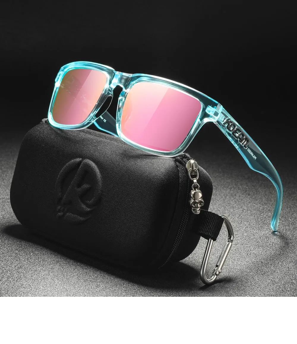 2025 Kdeam Polarized Sunglasses for Men Women Fashion Unisex Brand Trendy Outdoor Eyewear For Couple Mirror red lens