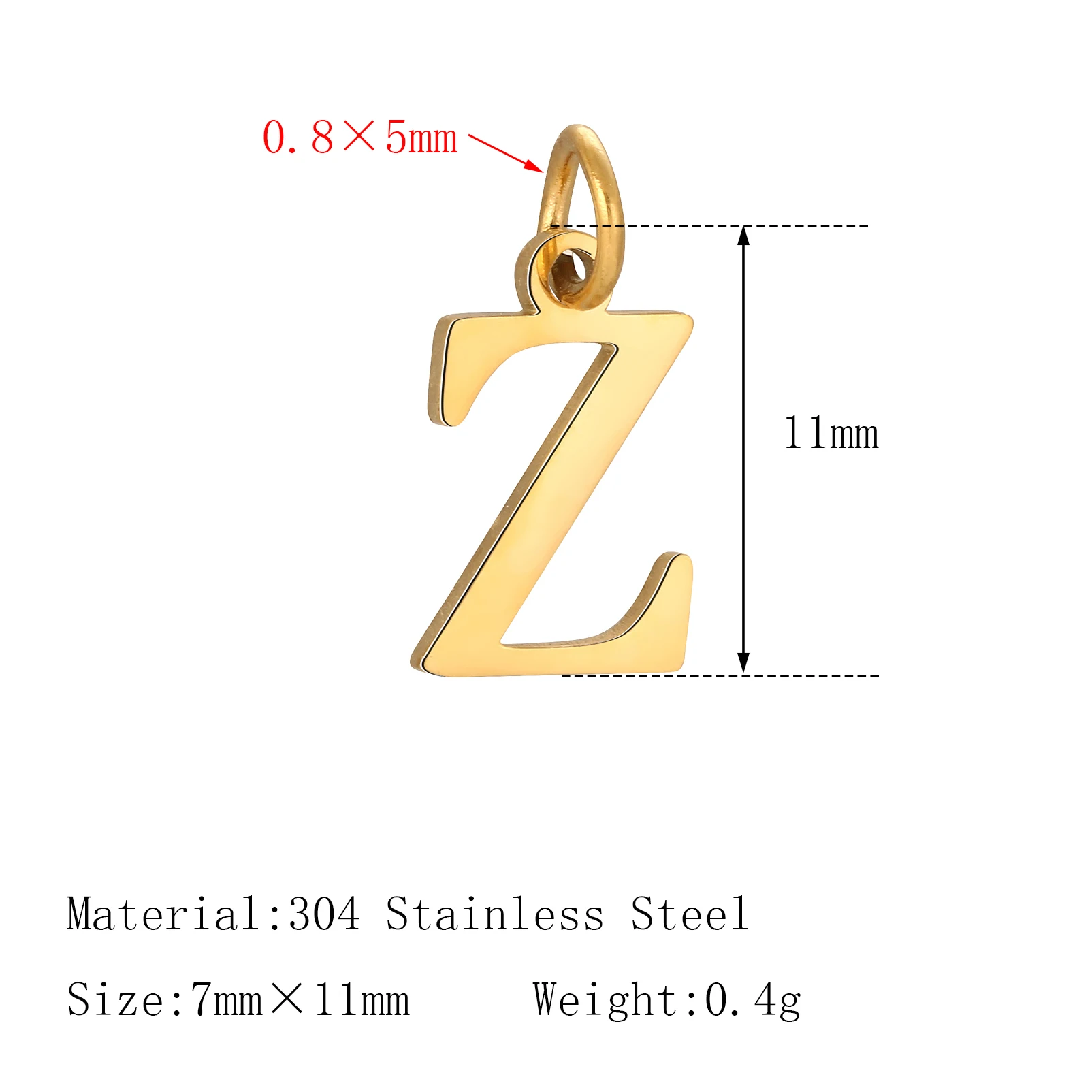 5Pcs Stainless Steel Initial Alphabet Charms Fadeless English Letter Pendant DIY Necklace Bracelet Gift Jewelry Making Supplies