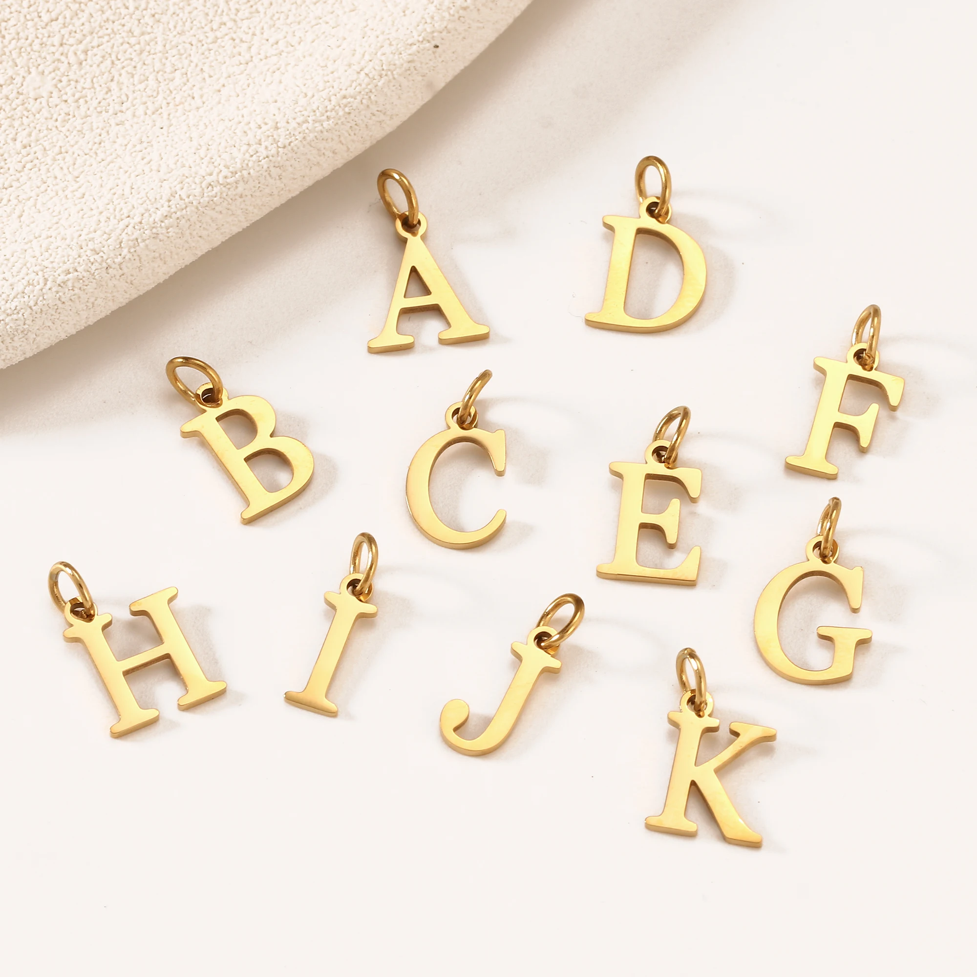 5Pcs Stainless Steel Initial Alphabet Charms Fadeless English Letter Pendant DIY Necklace Bracelet Gift Jewelry Making Supplies
