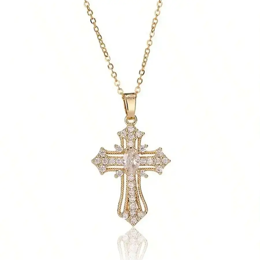 Vintage cross necklace Personalized pendant necklace niche design clavicle chain