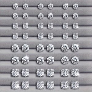 Simple, Elegant and Fashionable 48 Piece Zircon Earring Set, Women's Shiny Round and Square Cut, Stainless Steel Earrings