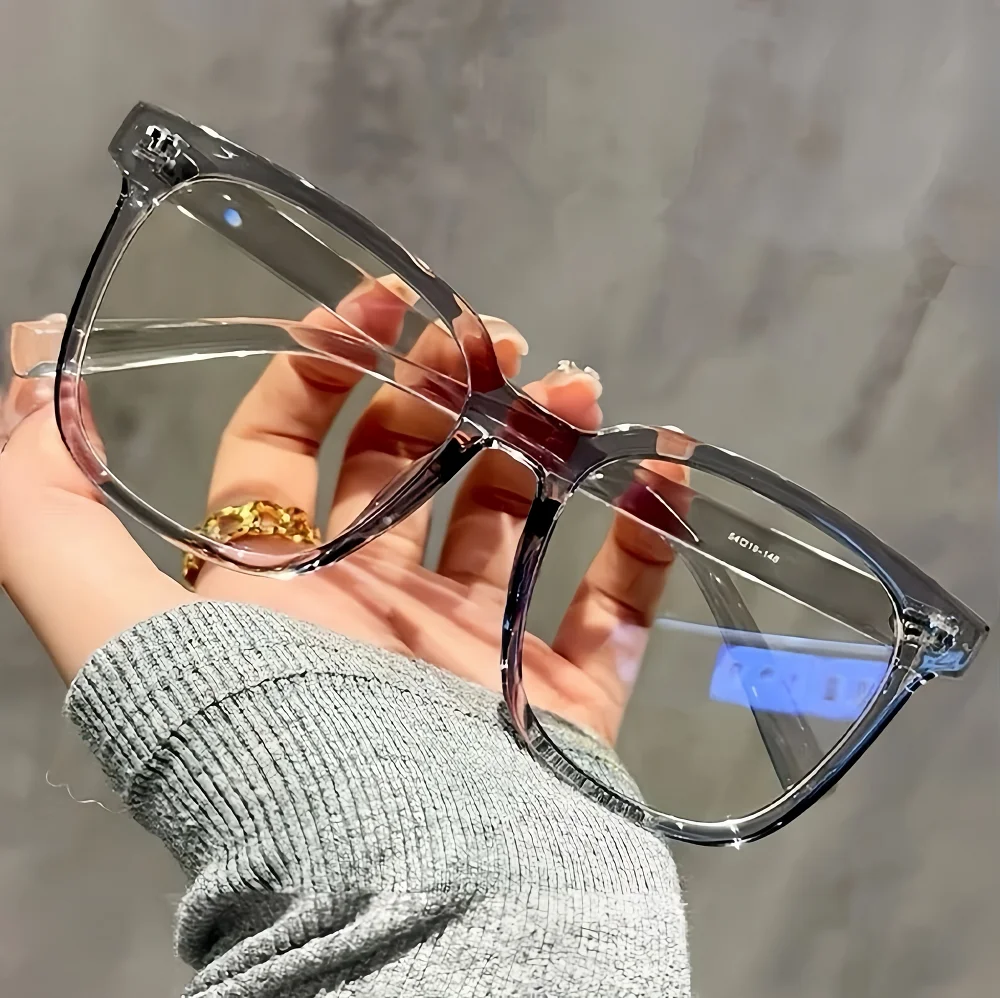 3 pairs of universal fashion glasses, square-framed glasses, fashionable campus style, clear black frame, back to school