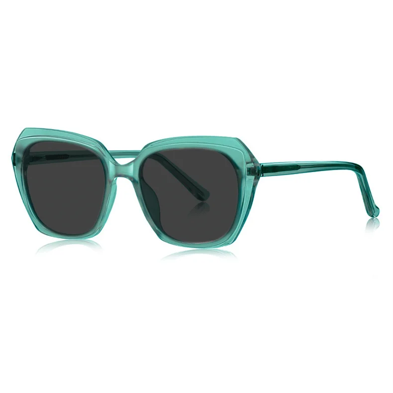 LOERHUNAR 2025 New Fashion Transparent Green Myopia Sunglasses for Woman Large frame TR90 Personality Brand Design Sun Glasses