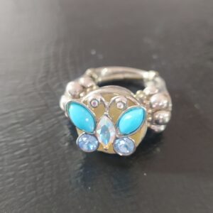 Ring, Butterfly Turquoise Oval Stones