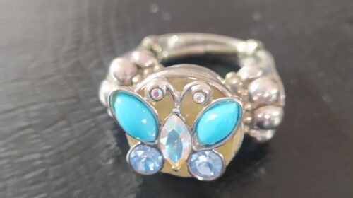 Ring, Butterfly Turquoise Oval Stones