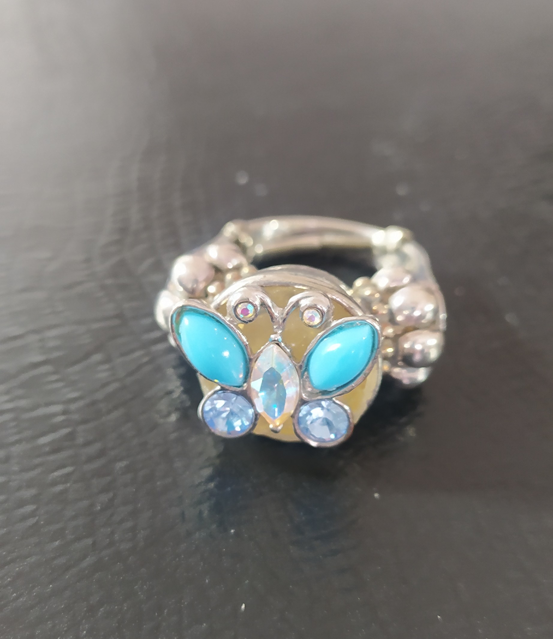 Ring, Butterfly Turquoise Oval Stones