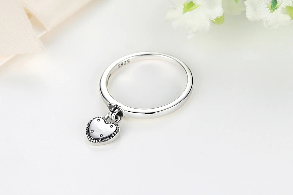 925 Sterling Silver Rings For Women Original Crown Love Heart Wishbone Engagement Wedding Rose Gold Crystal Ring Luxury Jewelry