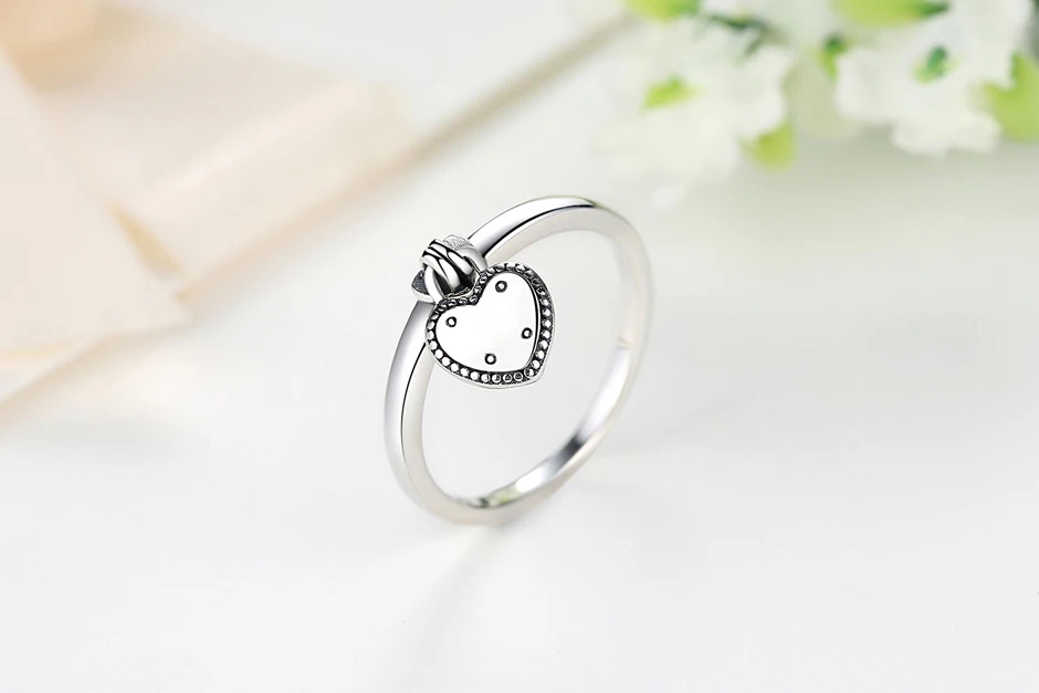 925 Sterling Silver Rings For Women Original Crown Love Heart Wishbone Engagement Wedding Rose Gold Crystal Ring Luxury Jewelry