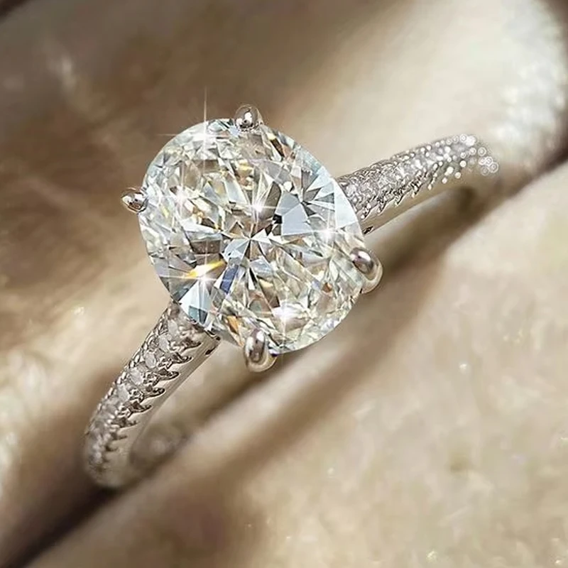 925 Sterling Silver 1-4 CT Simple Sparkling Pear Shape Zircon Ring For Women Engagement Wedding Luxury High Quality Fine Jewelry